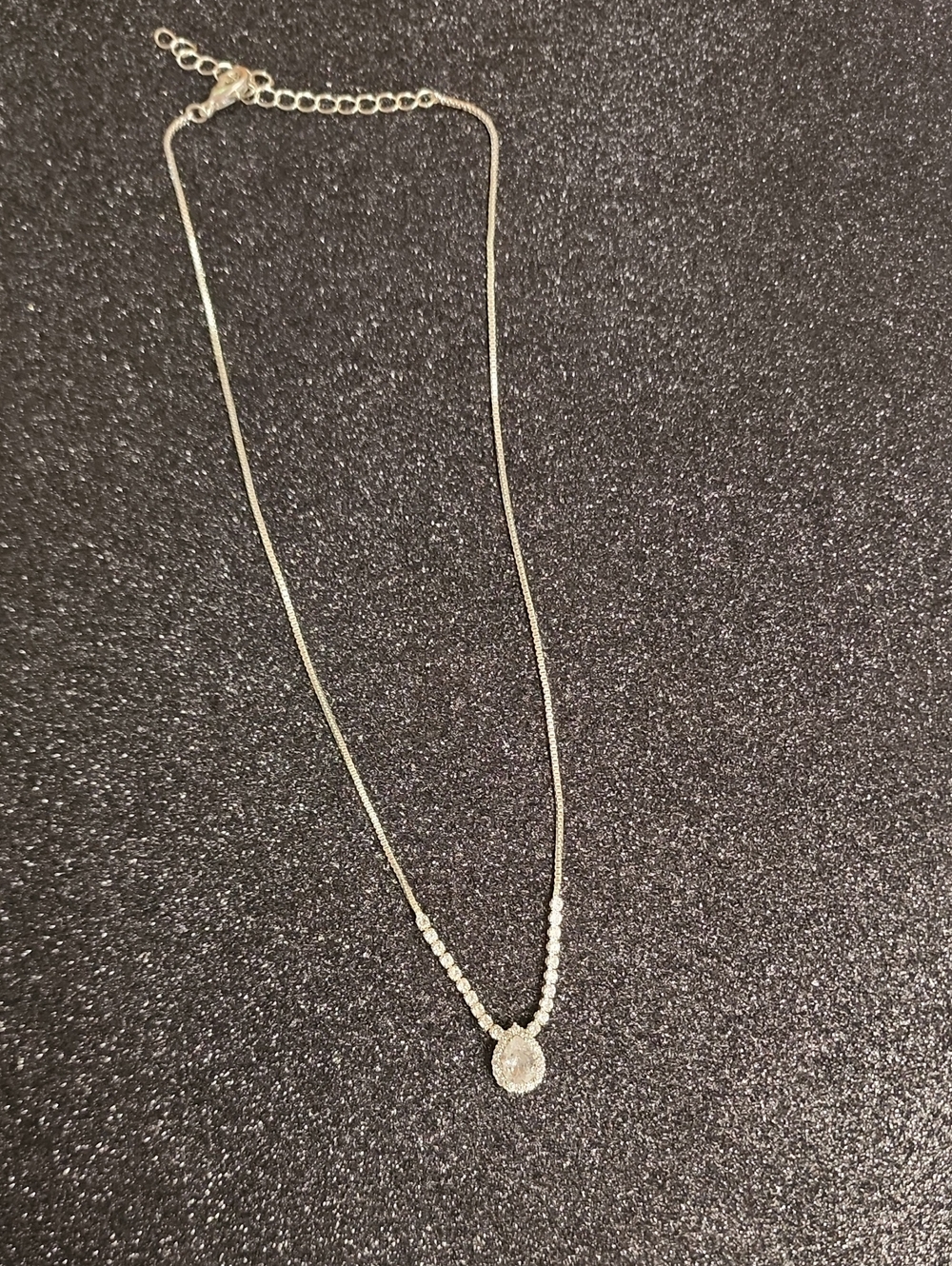 Delicate Silver Crystal Drop Necklace - Women Jewelry